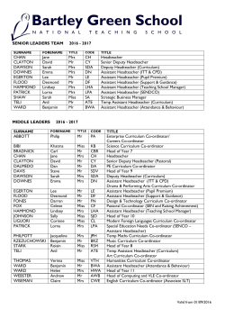Senior and Middle Leaders Staff List