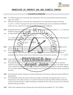 BEHAVIOUR OF PERFECT GAS ANS KINETIC THEORY