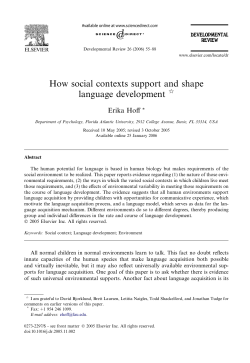 Hoff, E. (2006) How social contexts support and shape language