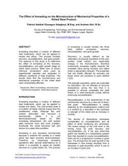 The Effect of Annealing on the Microstructure of Mechanical