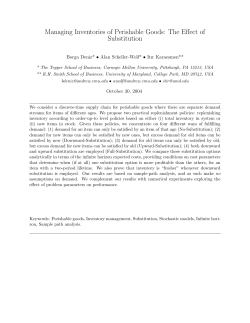 Managing Inventories of Perishable Goods: The Effect of Substitution
