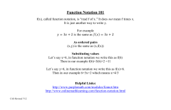 Function Notation 101