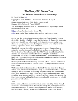 The Brady Bill Comes Due