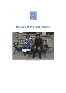 The SIOG 10 Priorities Initiative