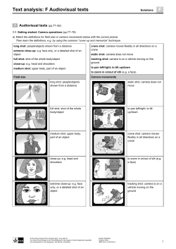 Text analysis: F Audiovisual texts