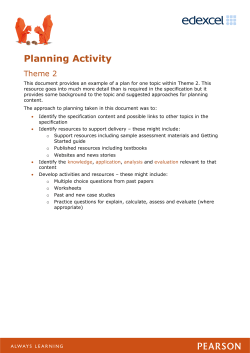 Planning Activity