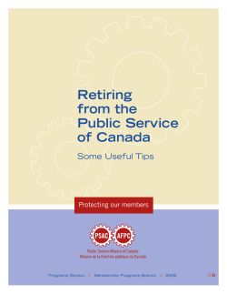 Retiring from the Public Service of Canada some useful
