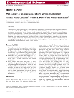 SHORT REPORT Malleability of implicit associations across