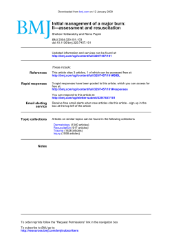II&mdash;assessment and resuscitation Initial management of a major burn: