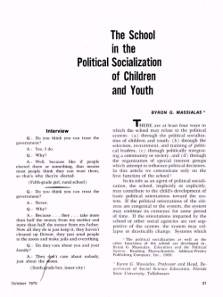 The School in the Political Socialization of Children and Youth