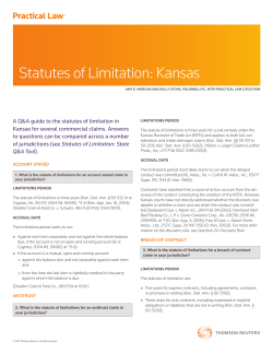 Statutes of Limitation: Kansas