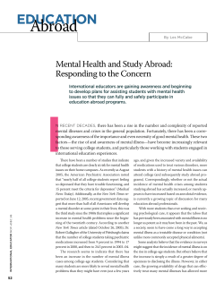Mental Health and Study Abroad