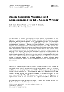 Online Synonym Materials and Concordancing for EFL