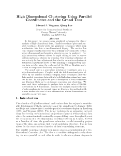 High Dimensional Clustering Using Parallel Coordinates and the