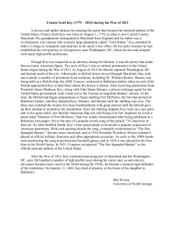 Francis Scott Key (1779 &ndash; 1843) during the War of 1812 A lawyer