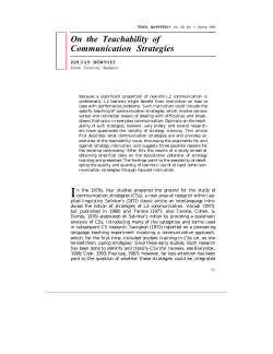 On the Teachability of Communication Strategies