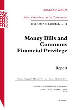 Money Bills and Commons Financial Privilege