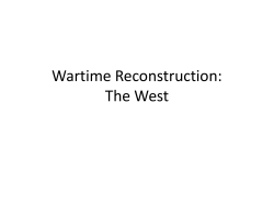 2/19 Wartime Reconstruction: the West