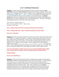 Lab 5: Conditional Statements
