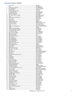 Stringwood Song List - Stringwood Home Page
