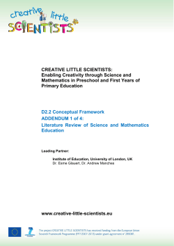 CREATIVE LITTLE SCIENTISTS: Enabling Creativity through