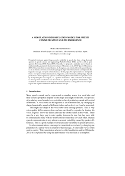 A MODULATION-DEMODULATION MODEL FOR SPEECH