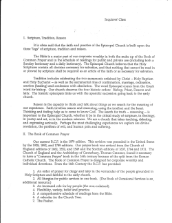 It is often said that the faith and practice of the Episcopal Church is