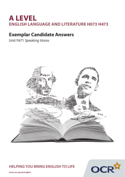 Unit F671 - Speaking voices - Exemplar candidate answers