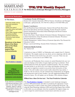 TPM/IPM Weekly Report - University of Maryland Extension