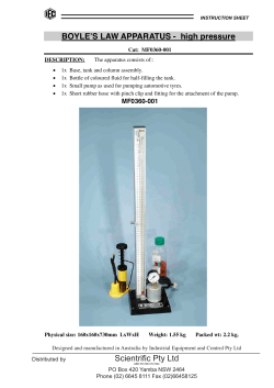 Boyle`s Law Apparatus - high pressure, Instruction Sheets