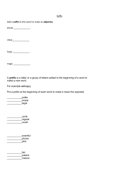 Suffixes and prefixes - Fairhouse Junior School