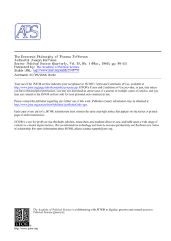 The Economic Philosophy of Thomas Jefferson