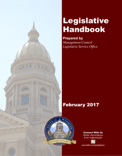 Legislative Handbook - Wyoming Legislature