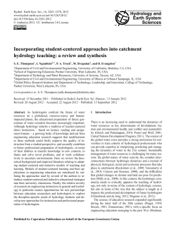 Incorporating student-centered approaches into catchment