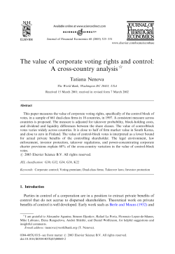 The value of corporate voting rights and control