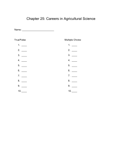 Chapter 25: Careers in Agricultural Science