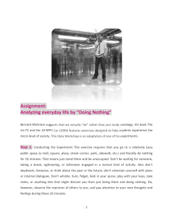 Analyzing everyday life by &ldquo;Doing Nothing&rdquo; - sociology-of