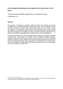 STATE-OWNED ENTERPRISES AND COMPETITION: EXCEPTION