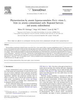Phytoextraction by arsenic hyperaccumulator Pteris vittata L. from six