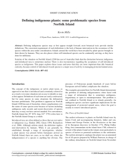 Defining indigenous plants: some problematic species from Norfolk