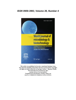 Chloroaniline degradation pathway published in WJMB