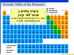 1 כימיה כללית - The Edelstein Center for the Analysis of Ancient Artifacts
