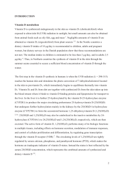 2 INTRODUCTION Vitamin D metabolism Vitamin D is synthesized
