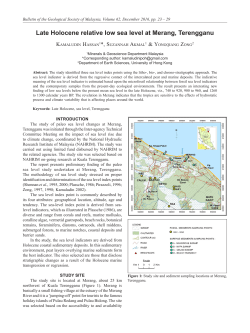 Late Holocene relative low sea level at Merang, Terengganu