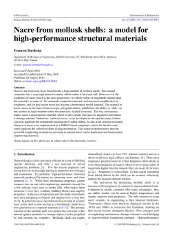 Nacre from mollusk shells: a model for high
