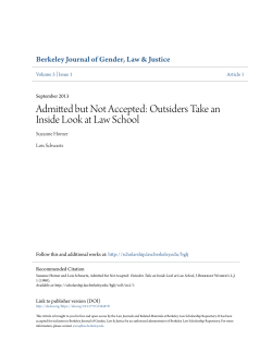 Outsiders Take an Inside Look at Law School