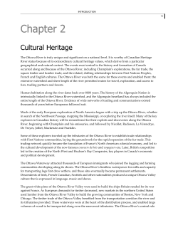 CULTURAL HERITAGE 2.1 Ancient History of the Upper Ottawa