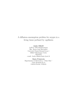 A diffusion-consumption problem for oxygen in a living tissue