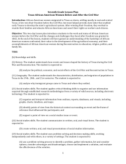 African American Women in Texas History 7th Grade Lesson Plan