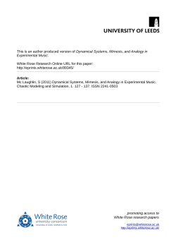 Dynamical Systems, Mimesis, and Analogy in Experimental Music